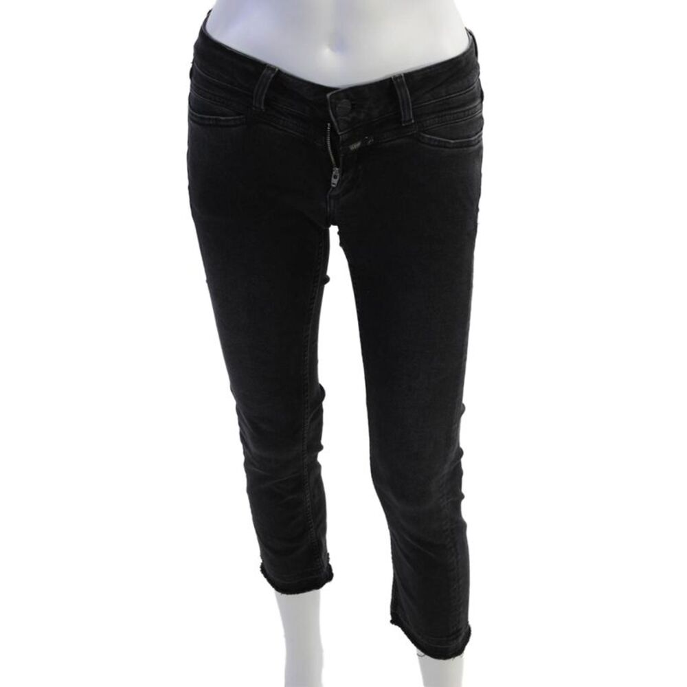 Closed Women Ankle Cropped Skinny Jeans Black Low Rise Size 25